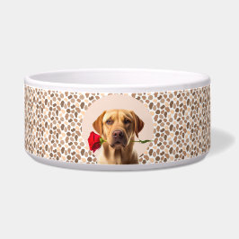 Comedero Golden Retriever Personaliza la foto y el nombre d