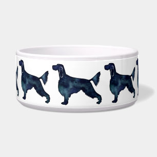 Comedero Gordon Setter Dog Black Watercolor Silhouette