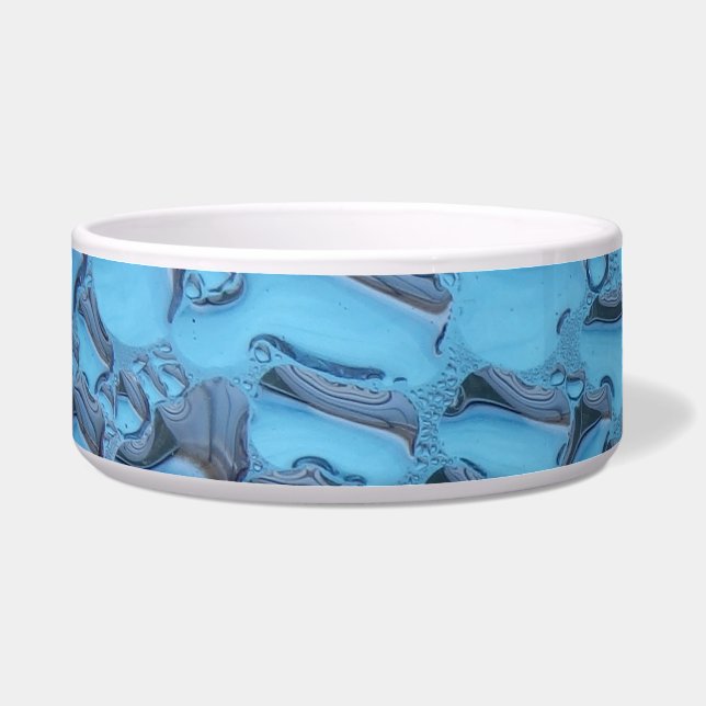 Comedero Gotas de lluvia suaves en vidrio azul (Frente)