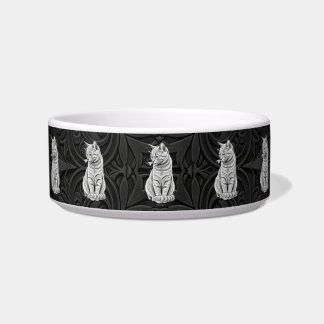 Comedero Gothic Black 3D Geometric Cat Ceramic Pet Bowl
