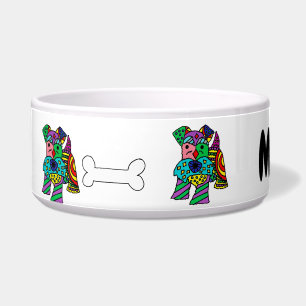 Comedero Gracioso arte abstracto de perro Schnauzer en mini