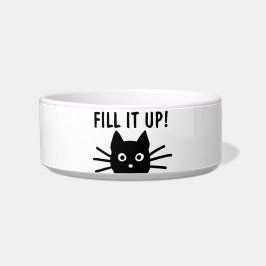 Comedero Gracioso gato negro - ¡Llénalo! Fun Kitty Food Bow
