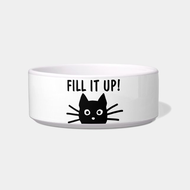 Comedero Gracioso gato negro - ¡Llénalo! Fun Kitty Food Bow (Frente)