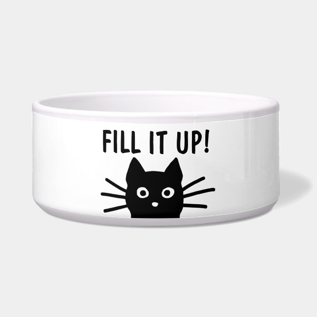Comedero Gracioso gato negro - ¡Llénalo! Fun Kitty Food Bow (Frente)