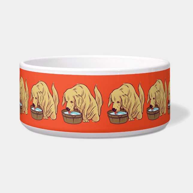 Comedero Gracioso Golden Retriever Beber agua (Frente)