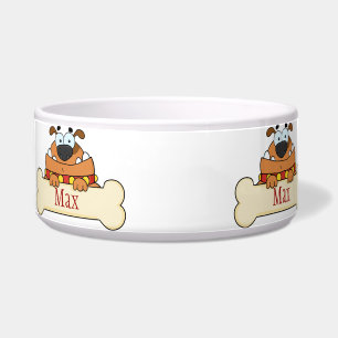 Comedero Gracioso perro de caricatura, peluche personalizad