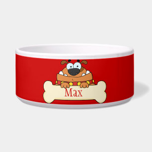 Comedero Gracioso perro de caricatura, peluche personalizad
