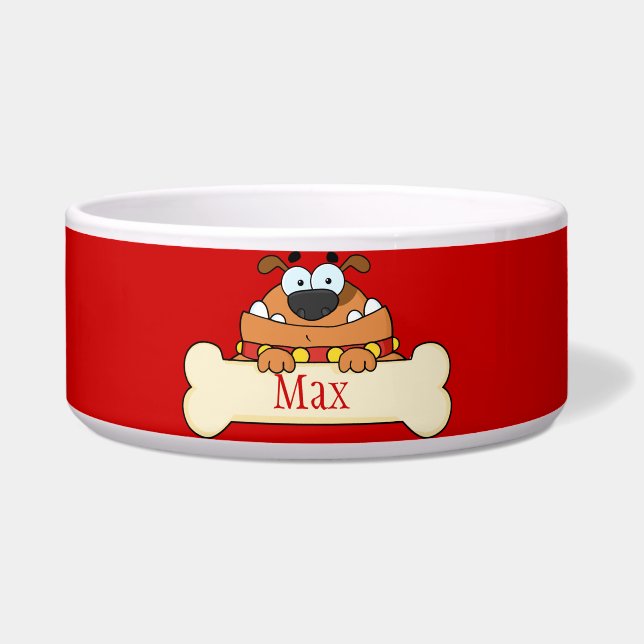 Comedero Gracioso perro de caricatura, peluche personalizad (Frente)