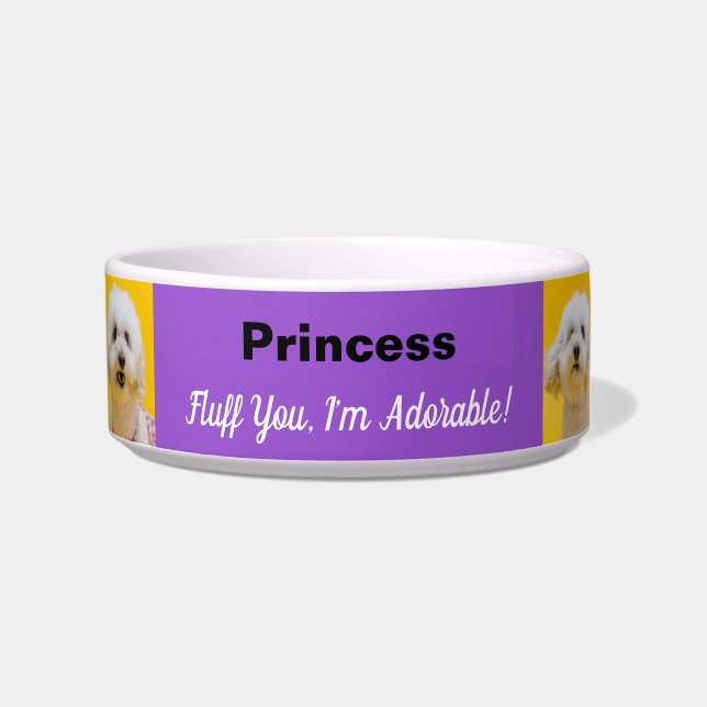 Comedero Gracioso, Perro Morado Adorable. (Frente)