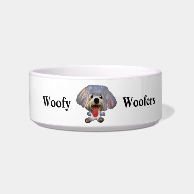 Comedero Gracioso Personalizado Art Maltese Dog Bowl (Frente)