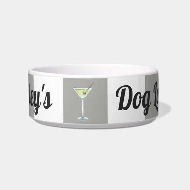 Comedero Gracioso salón de perros con franjas de tazas pers (Frente)