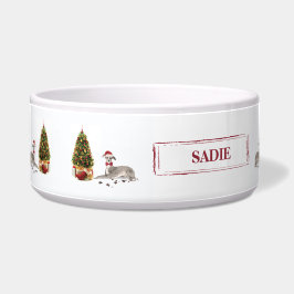 Comedero Graciosos Navidades italianos de Greyhound con árb