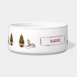 Comedero Graciosos Navidades italianos de Greyhound con árb