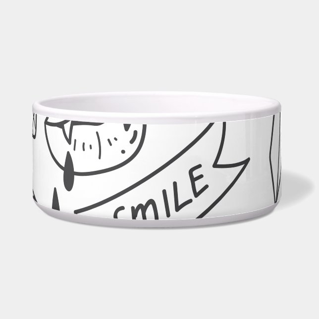 Comedero Graffiti lindo: Conjunto de arte Doodle. (Frente)