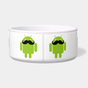 Comedero Gráfica de bigote negro de robot Android