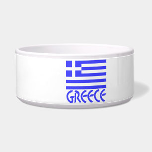 Comedero Grecia y bandera griega