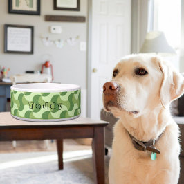 Comedero Green Waves Pattern Ceramic Pet Bowl