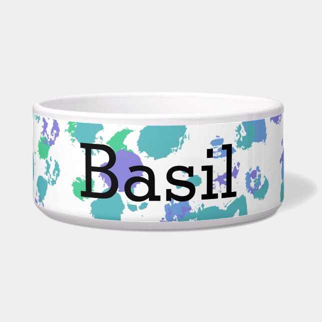 Comedero GREEN Y PURPLE DERRAME Tazón cerámico (Frente)