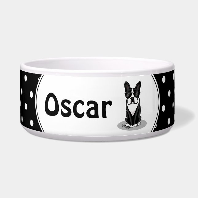 Comedero Guay Boston Terrier con gafas de sol (negro) (Frente)