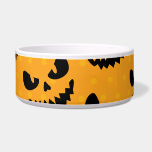 Comedero Halloween: caras de miedo, estilo vintage.