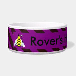 Comedero Halloween Magic Bee Wizard Purple and Black Stripe