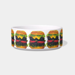 Comedero Hamburguesa doble de lujo con Mascota pequeño de q