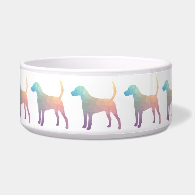 Comedero Harrier Beagle Hound Dog Silhouette geométrica (Frente)