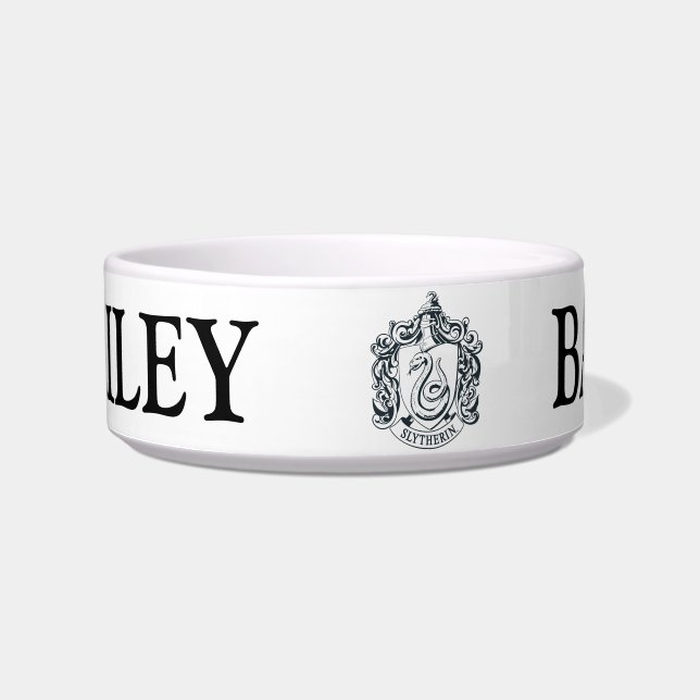 Comedero Harry Potter | Escudo Slytherin - Blanco y negro (Frente)