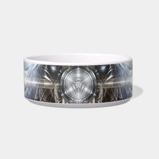 Comedero Heavenly Angel Wing Cross Fractal Art Pet Bowl