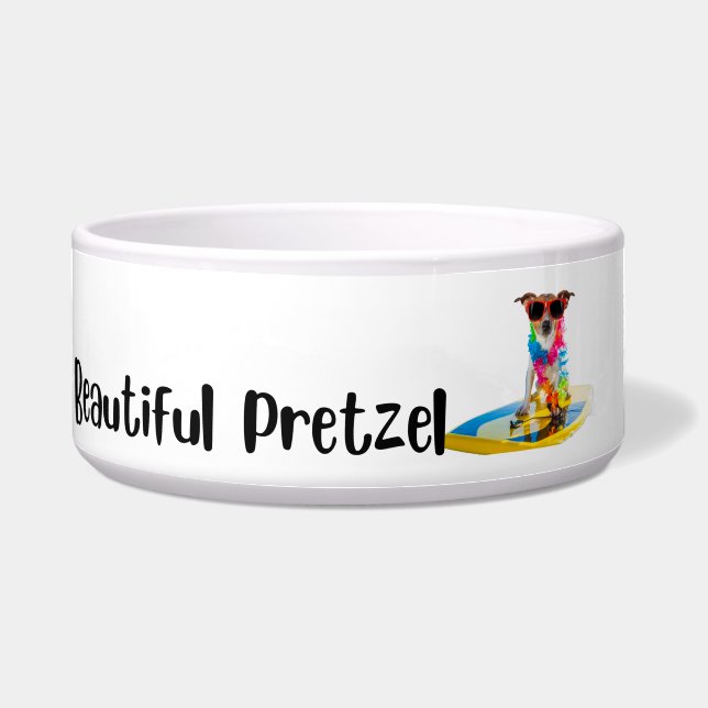 Comedero Hermosa Pretzel - tazón personalizado para perros (Frente)
