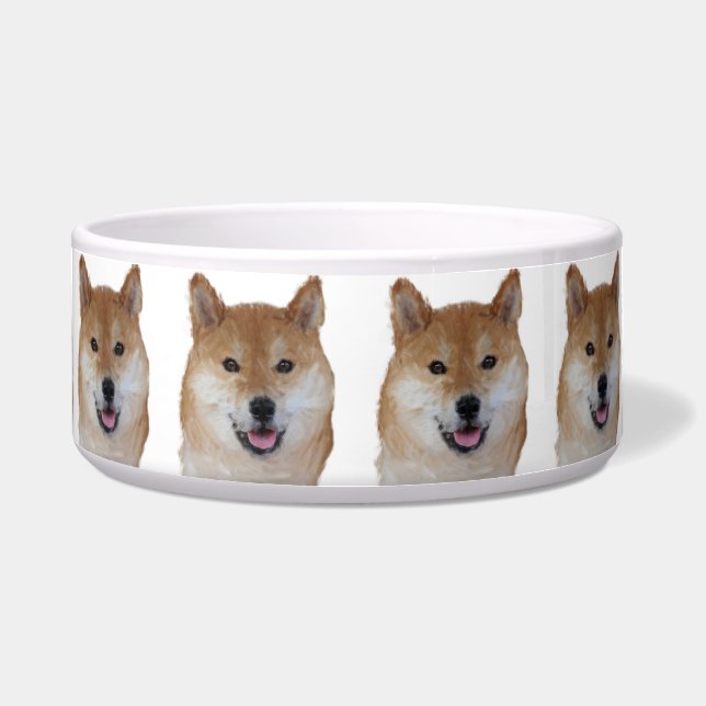 Comedero Hermoso Tazón de Perro - Shiba Inu (Frente)