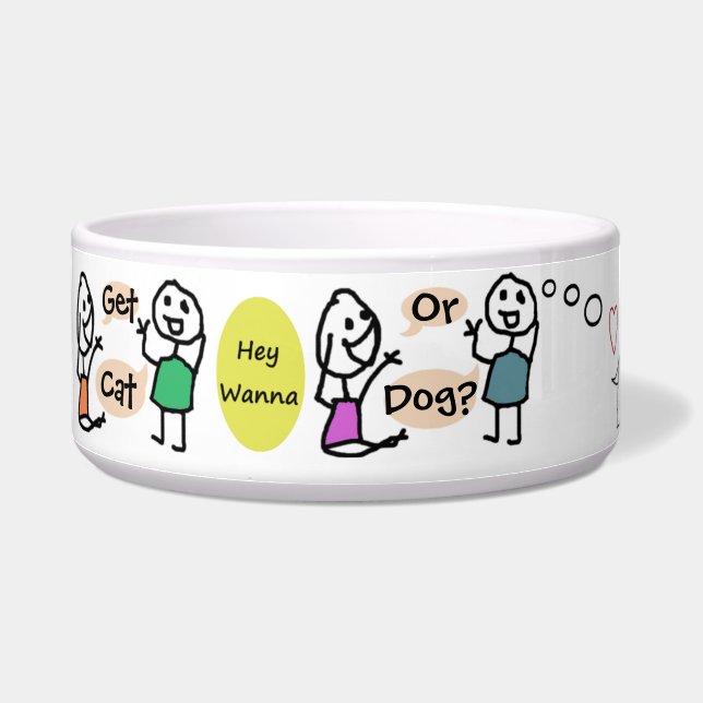 Comedero Hey Wanna Cat or Dog Bowl de RoseWrites (Izquierda)