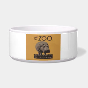 Comedero Hippopótamo vintage hippo zoo poster wpa