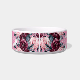 Comedero "Hogar es donde está el gato" pink Ceramic Pet Bow