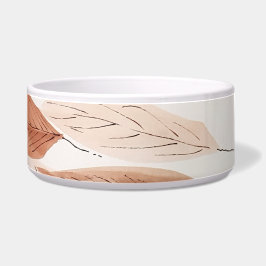 Comedero Hojas de Acuarela Marrón Terracota Beige Rubor