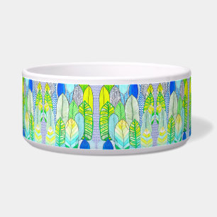 Comedero Hojas de Boho Tropical Moderno de color Amarillo V