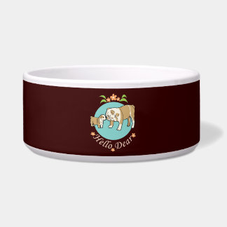 Comedero Hola Querida madre y hijo de bulldog inglés