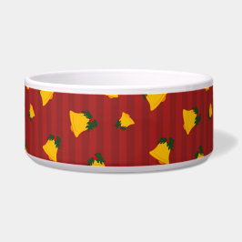 Comedero Holiday Red Gold Stripe Bells Christmas