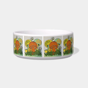 Comedero hongos y mariposas retro
