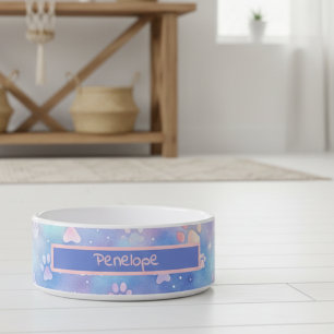 Comedero Huellas de patas de galaxia pastel – Amante de mas