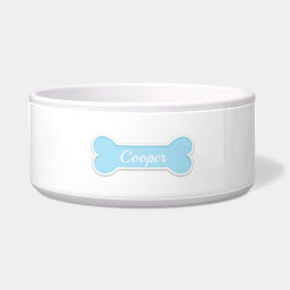 Comedero Hueso de Perro Azul con Nombre de Mascota Personal