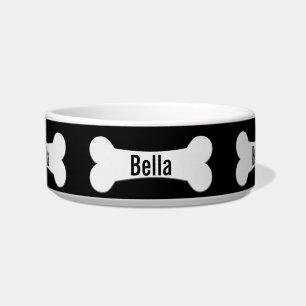 Comedero Hueso De Perro En El Tazón Negro