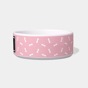 Comedero Huesos de perro negros y rosados personalizados pl