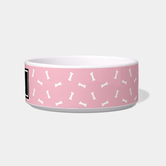 Comedero Huesos de perro negros y rosados personalizados pl (Derecha)
