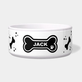Comedero Huesos de perro personalizados en negro y blanco l