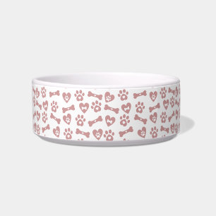 Comedero Huesos de perro rosados y patas y corazones lindos