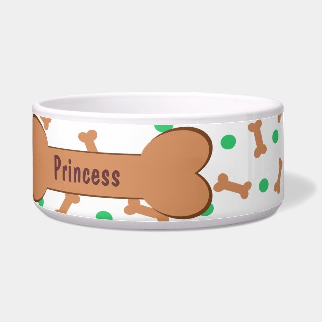 Comedero Huesos de perro y lunares verdes (Derecha)