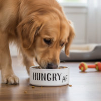 Humor Divertido Perro Gato Mascota Hambriento AF