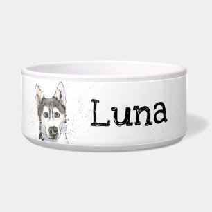 Comedero Husky siberiano, perro personalizado de dibujo de