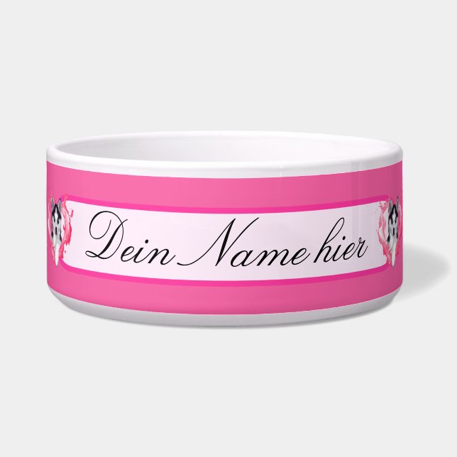 Comedero Huskywelpe mit Herz rosa Hündin (Frente)